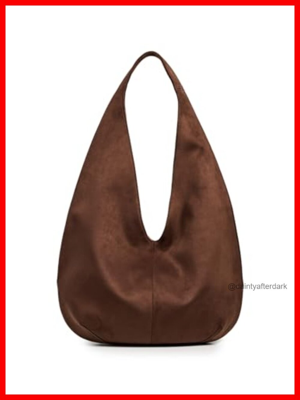 Faux Suede Hobo Bag Slouchy Shoulder Handbag